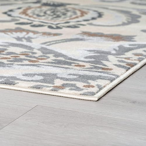 Miniatura 27 de Stella - Alfombra de pasillo de 2 x 8 pies, color crema, alfombra para pasillo, entrada interior, cocina o vestíbulo, alfombra floral - Alfombras