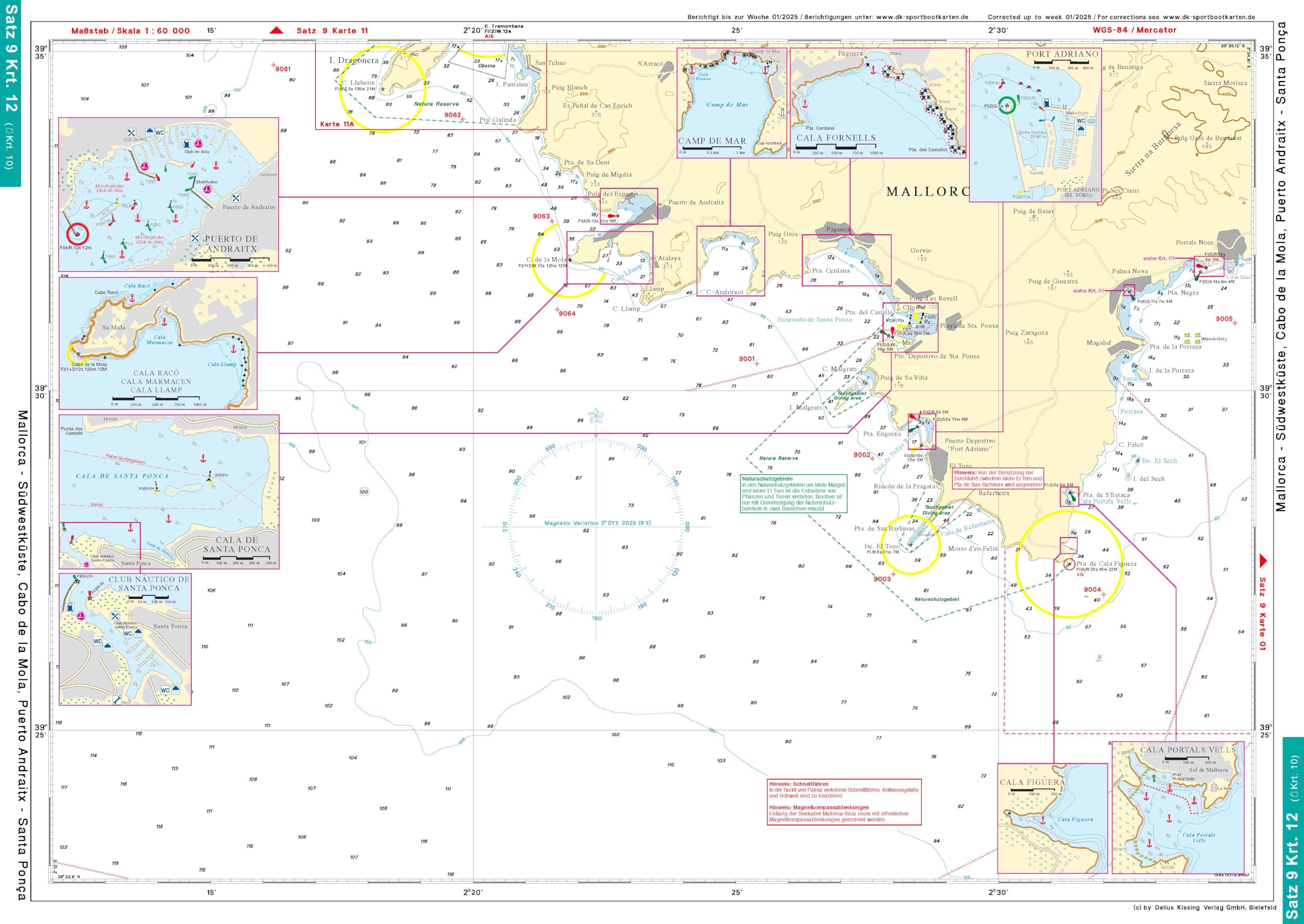 Sportbootkarten Satz 9: Balearen (Ausgabe 2025/2026): Mallorca - Ibiza - Menorca - Formentera