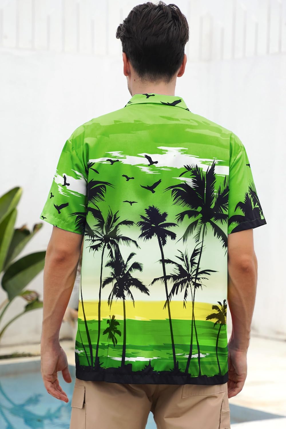 Cromoncent Hawaiian Shirt for Boy&Men Short Sleeve Cuban Collar Tropical Holiday Summer Beach Shirts