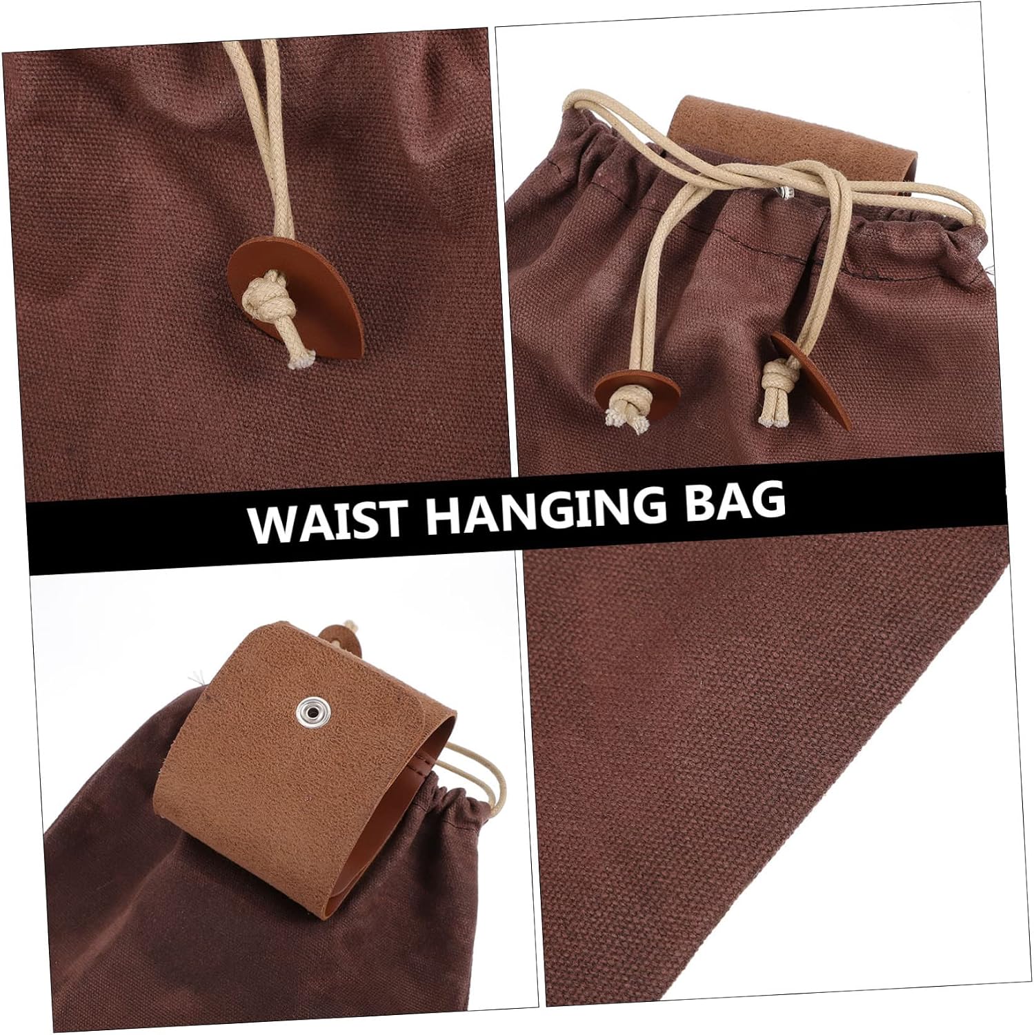 Toyvian Garden Bag Leather Waist Hanging Tool Pouch for Outdoor Foraging Fruit Harvesting Lightweight Gardening image 2