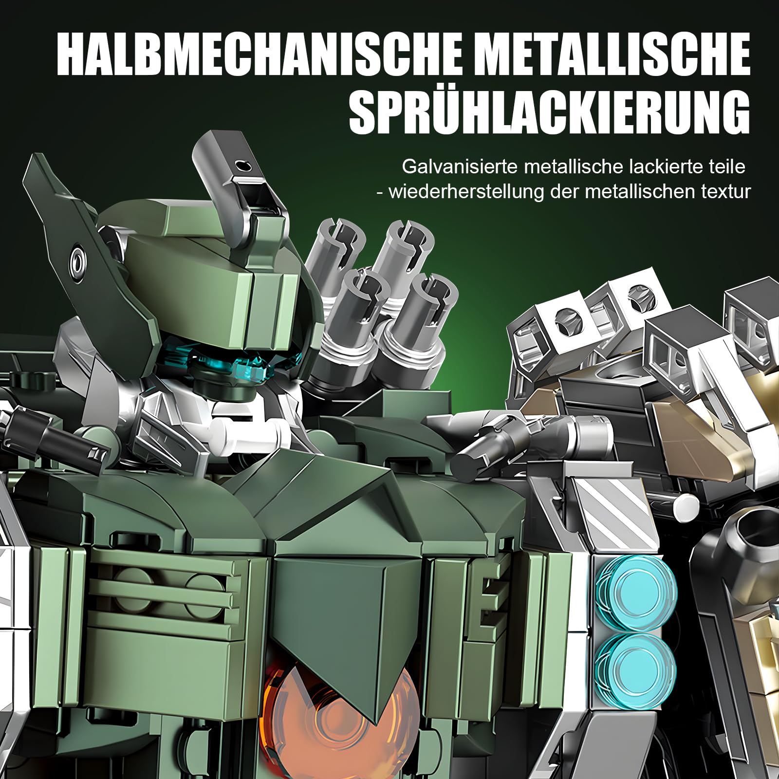 HIGH GODO Transforming Mecha Robot Building Blocks Set, 1403 PCS Hardcore Industrial-Style Technology Robot Model - Image 2