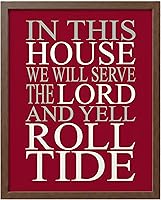 Vista 9 de AMERICAN LUXURY GIFTS In This House - We Serve the Lord, Arte de Pared con Citas Inspiracionales de Fútbol Americano, Impresión Artística de Pared