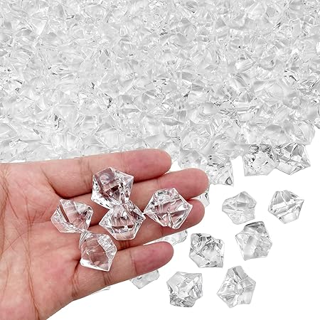MAIBAOTA 500 PCS Colored Gemstones Diamonds Acrylic Gems Vase Fillers Fake Plastic Crushed Ice Rocks Cubes For Pirate Jewels Treasure Fish Tank Decorations Wedding Party Table Decor And DIY