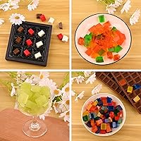 Vista 60 de Sakolla - Molde cuadrado de chocolate de silicona, moldes de 80 cavidades para chocolate, caramelo, praliné, cubitos de hielo, gelatina y gominola