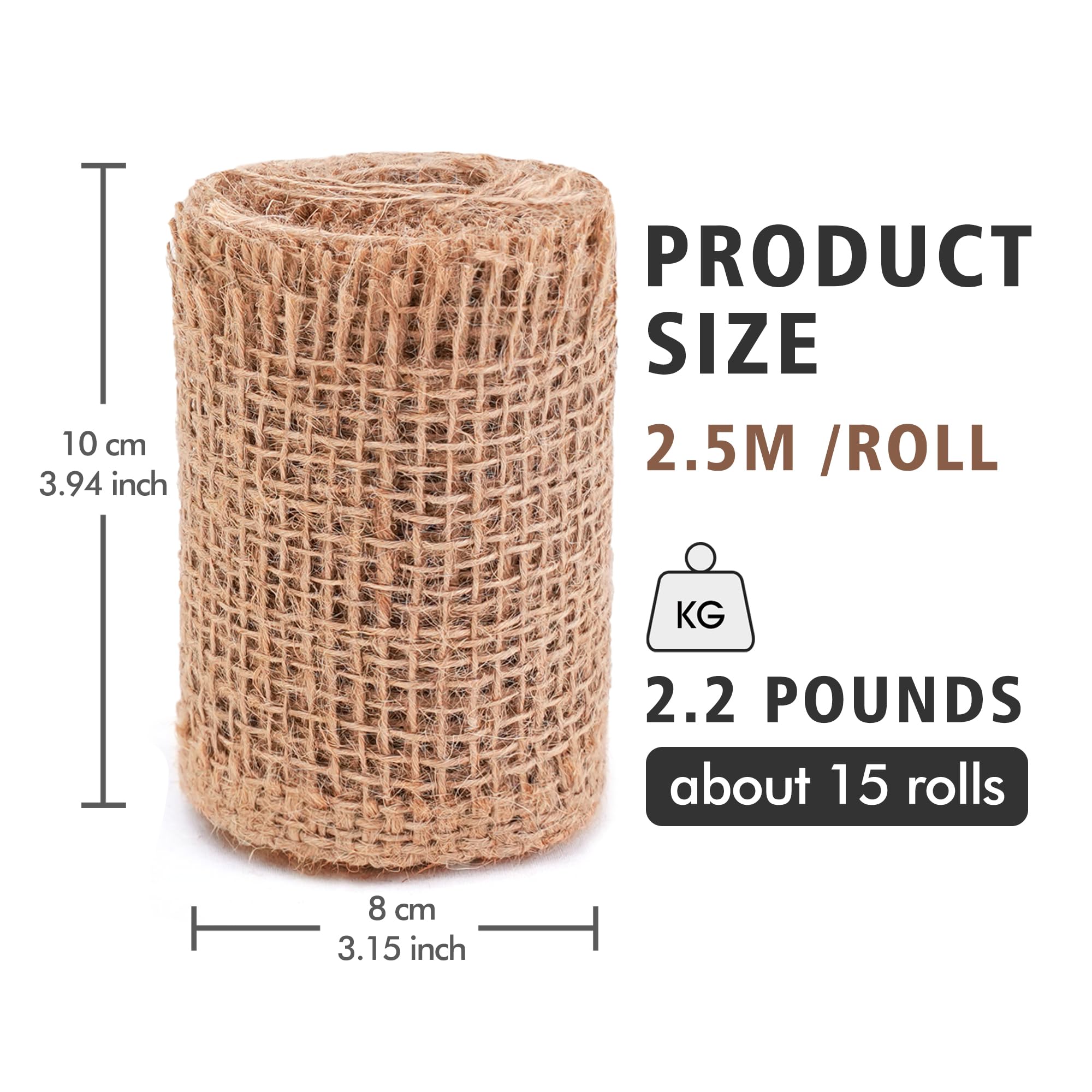 Räucher-Kraftstoff für die Imkerei, 1 kg Jute-Rolle, leicht anzuzünden und zu verbrennen, kontinuierlich für eine lange Zeit, um sauberen und kühlen Rauch für Bienenstock-Räucher zu erzeugen,