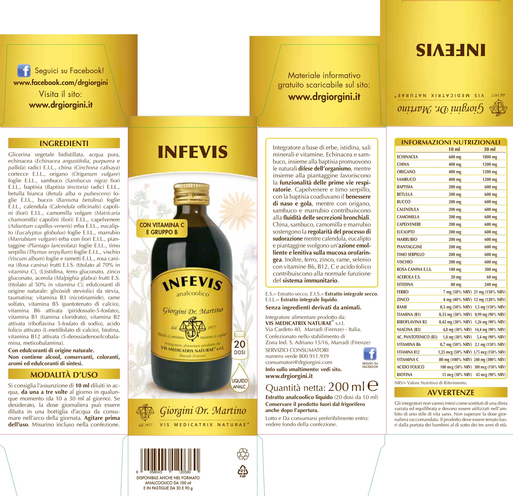 Dr Giorgini INFEVIS liquido analcolico- 200 ml