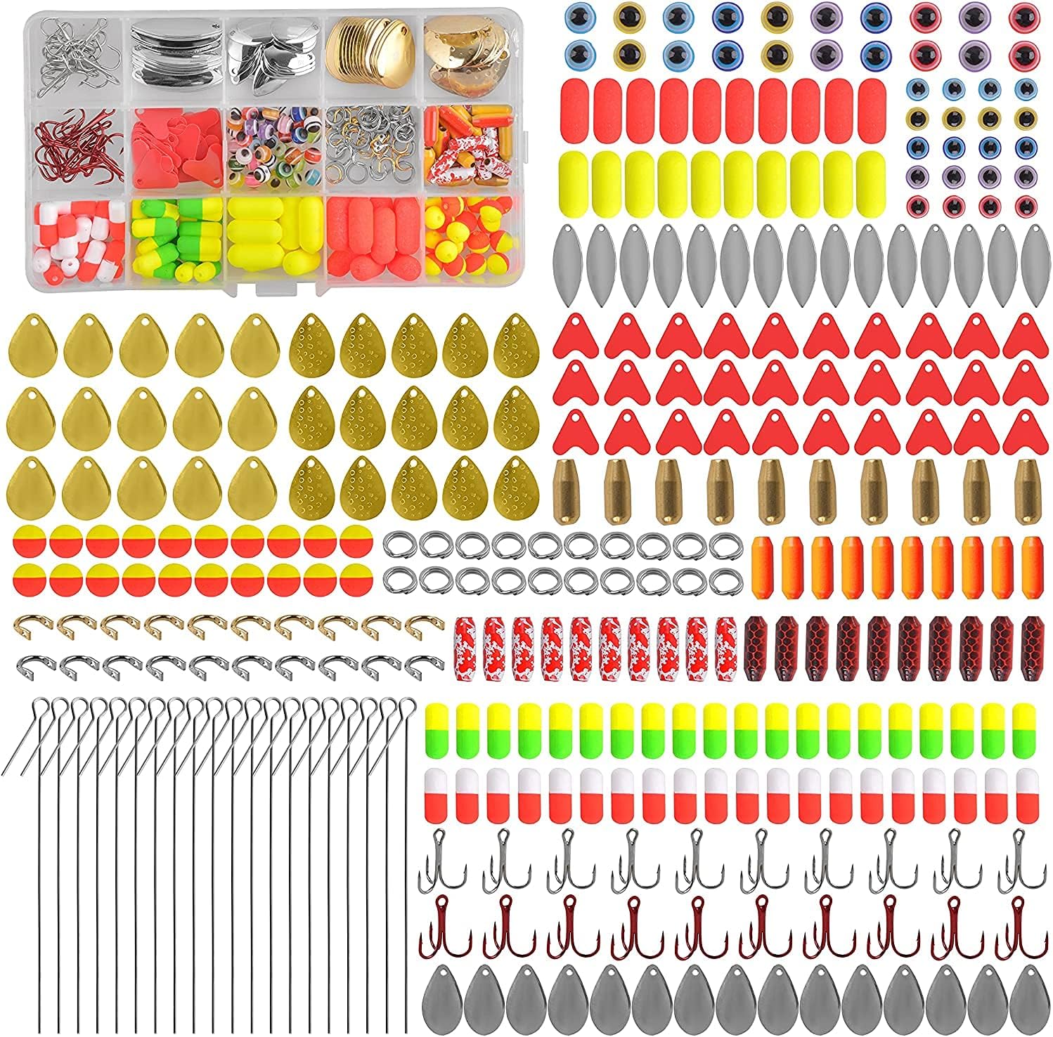 340Pcs/Box Fishing Walleye Rig Making Kit for Spinner Baits Pompano