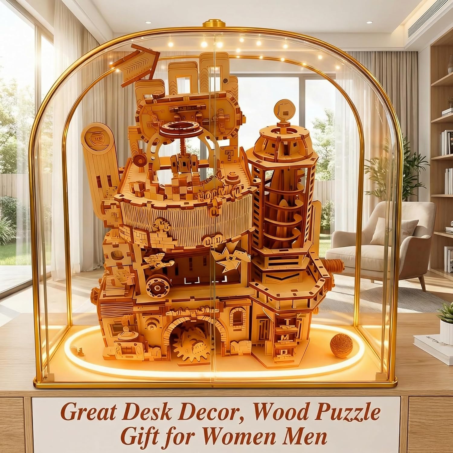 3D Wooden Puzzles for Adults, DIY Model Kits Mechanical Crafts Set, Interactive Wood Puzzle, Room Home Desk Decor, Building Gift for Women Men Age 14+ Years Old