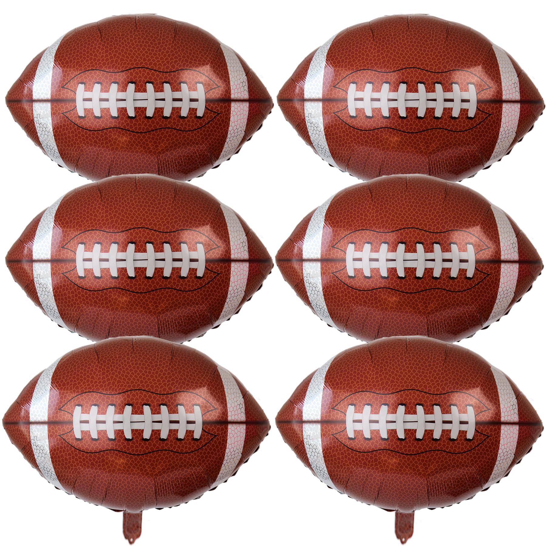 6Pcs Football Party Balloons,27 Inch Football Shaped Foil Balloon for Tailgate Game Day Football Theme Birthday Party Decorations,Super Sunday Touch