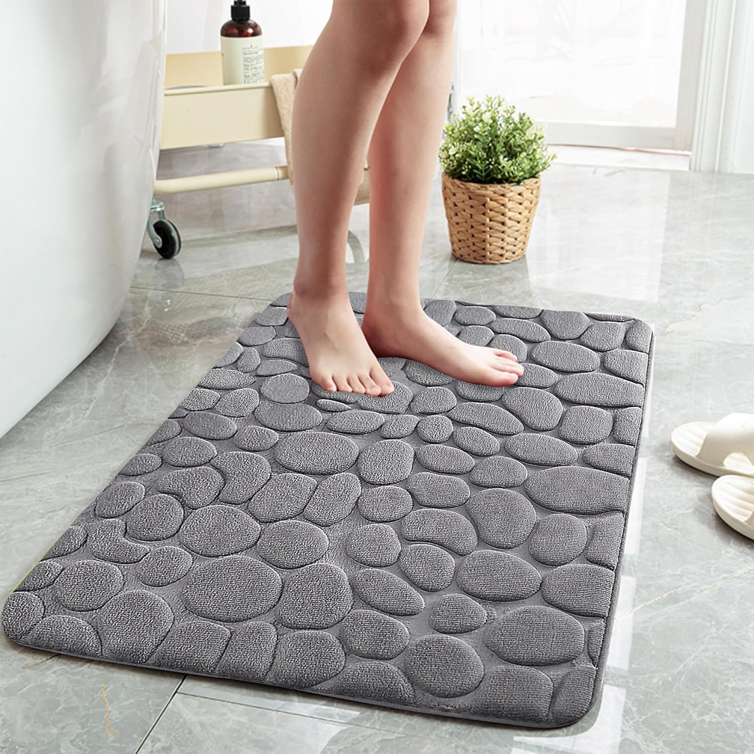 Amazon.com: voofly Memory Foam Bath Mat, Non Slip Bathroom Rugs Super ...