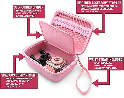 Miniatura 5 de CASEMATIX Funda de viaje para cámara compatible con PROGRACE, Ourlife, Dragon Touch y más impermeable, grabadoras de video de cámara de juguete,