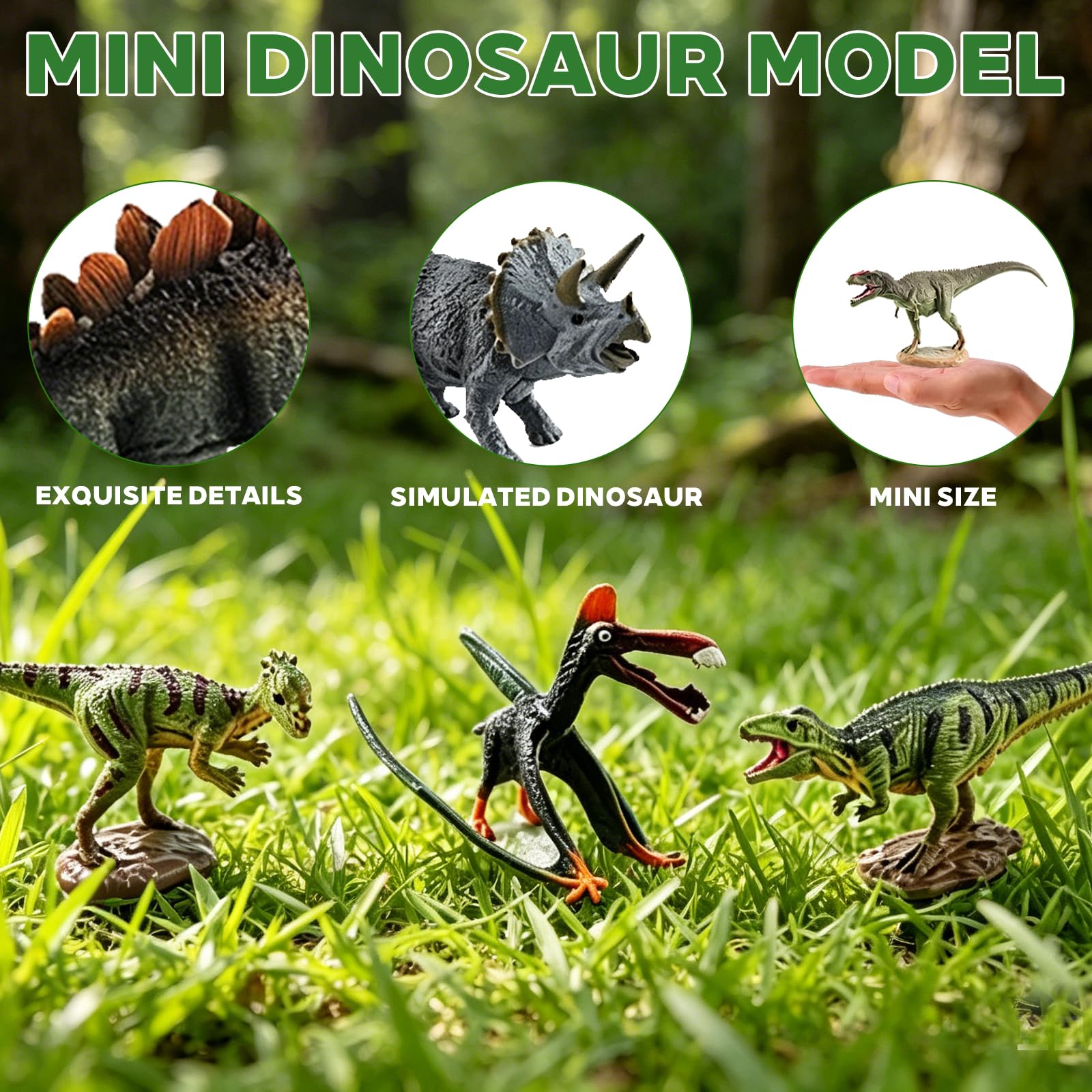 LUKIUP 12 sztuk figurki dinozaurów, zabawki z dinozaurów, małe dino, mini kolekcja figur dinozaurów dla fanów dinozaurów, prezent urodzinowy, do kolekcjonowania