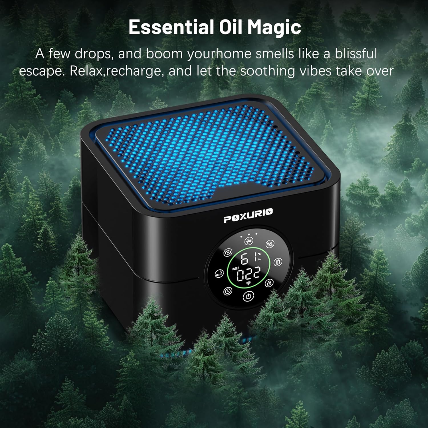 Air Purifiers for Home Bedroom, 8 in 1 H13 HEPA Air Purifier with PM2.5 Display, Up to 600 ft² for Smoke, Pets, Car, Dust, Pollen