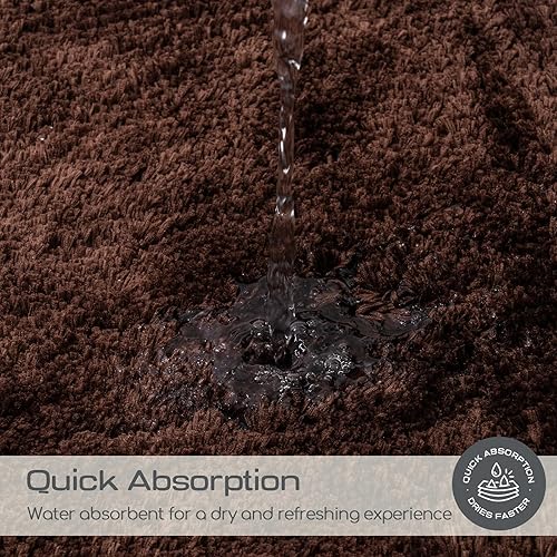 Miniatura 5 de ROSMARUS Alfombras de baño peludas antideslizantes de 24 x 36 pulgadas, tapete de baño absorbente de agua, tapete de ducha suave para suelo de baño