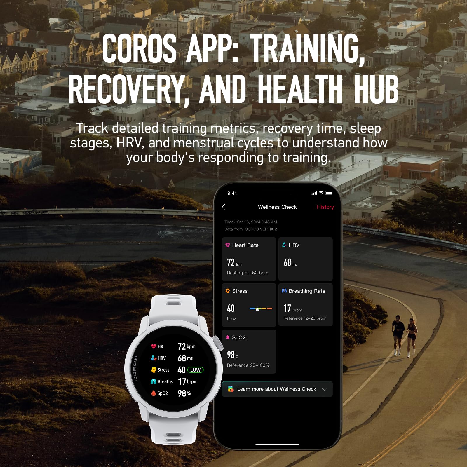 COROS PACE 4 Ultralight Sport GPS Watch, 1.2" AMOLED Touchscreen,19 days of daily use, Voice Features, Advanced Training Tools, Accurate GPS, Heart Rate Monitor, Navigation, Run, Bike - White Silicone