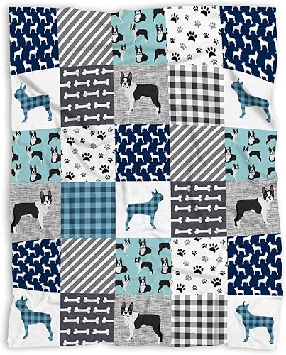 Pindola Manta negra de bulldog francés, cálida, ligera, suave, acogedora, cálida para decoración del hogar, sofá, cama, día de San Valentín, Pascua,