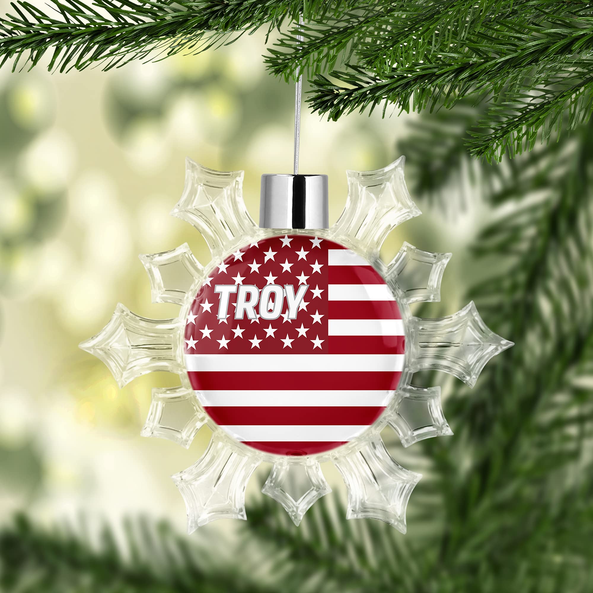 Troy University Snowflake Christmas Tree Ornament Decoration for Tree Party Home Holiday Decor (Troy University 3)