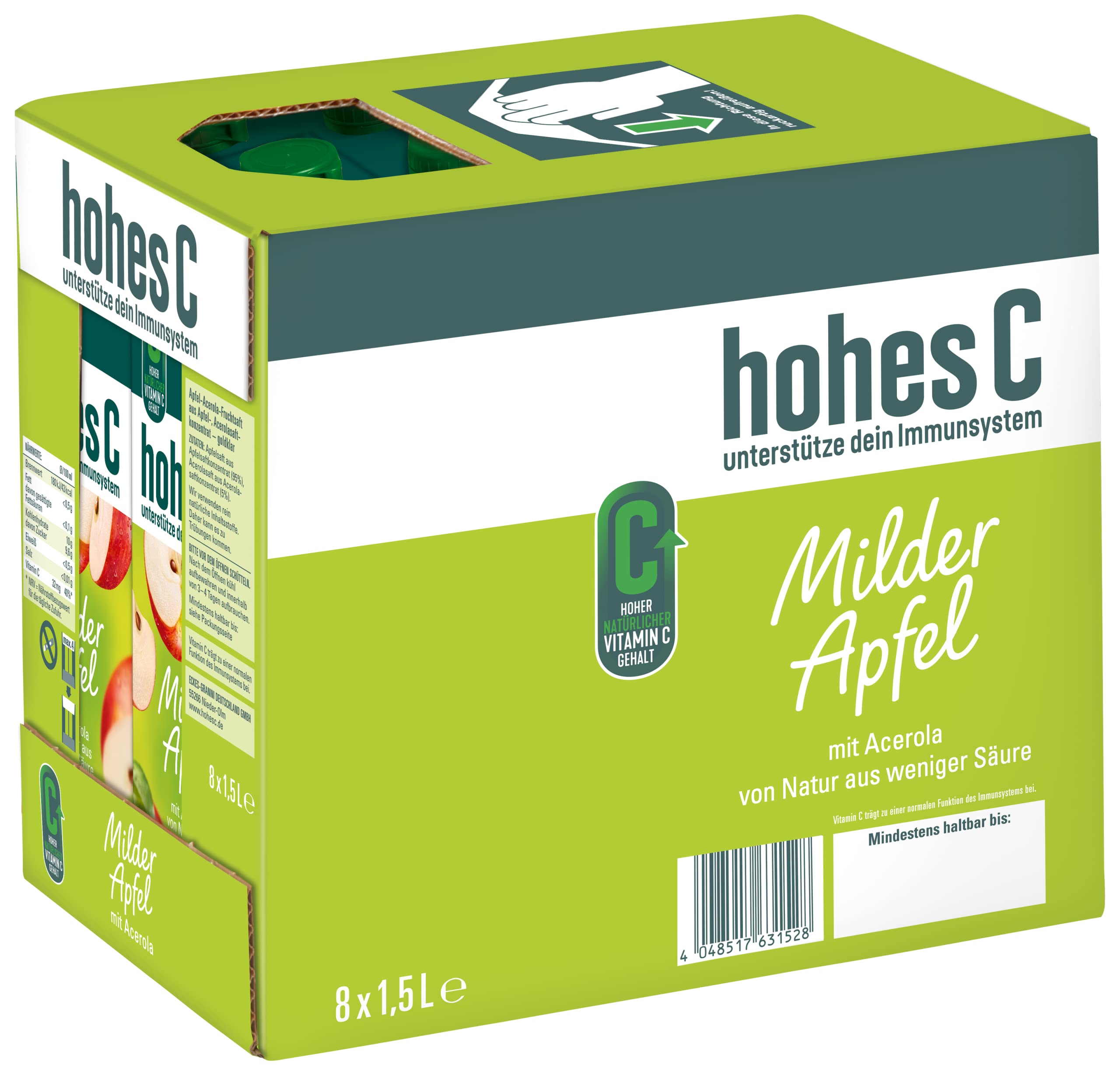 hohes C Pomme douce - 100% jus - Lot de 8 (8 x 1,5 kg)