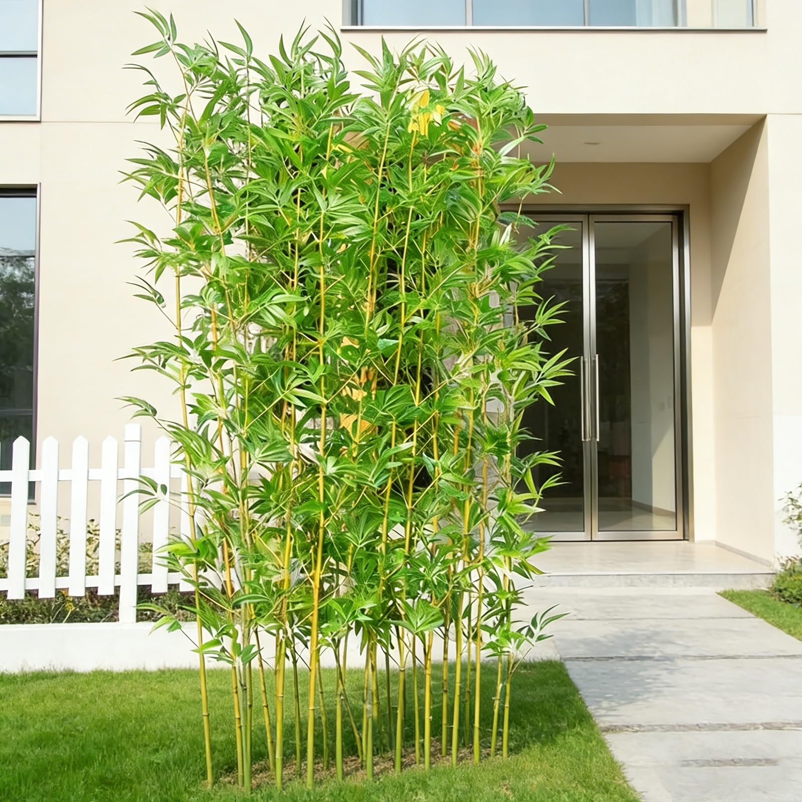 SEIFE Bambù Artificiale con Canne Naturali e Foglie in Plastica, Pianta Finta Alta per Separè Divisorio Interno ed Esterno, Barriera Privacy per Casa, Giardino(10 bamboos,1.2m/3.9ft)