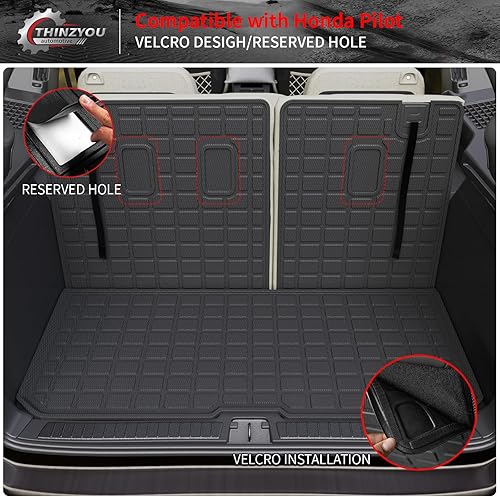 Miniatura 10 de Thinzyou Alfombrillas compatibles con Honda Pilot 2023 2024, alfombrilla de carga, forro de maletero de elastómero termoplástico, protector de