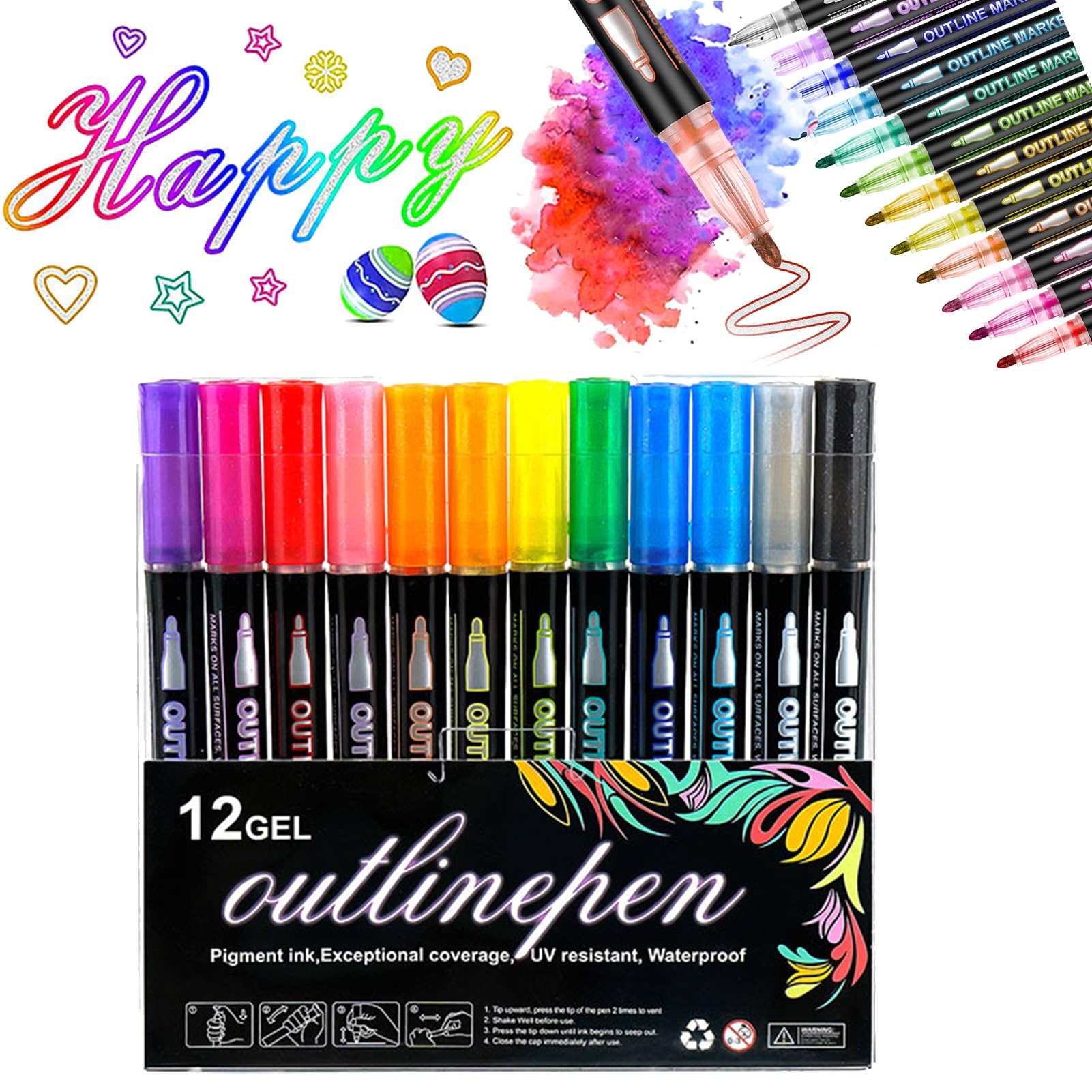Amazon.com: Coloring Lightstick Graffiti Pen, 36-color Coloring ...