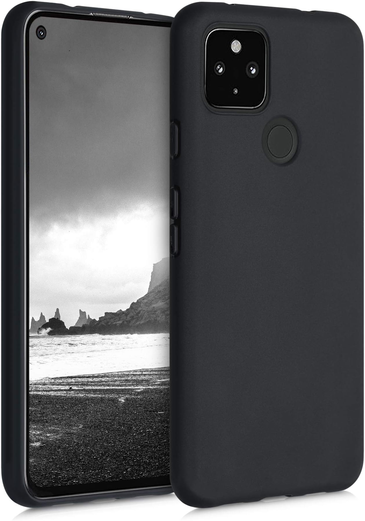 kwmobile Case for Google Pixel 4a 5G Case - Soft Cover - Shockproof TPU Material - Wireless Charging - Black