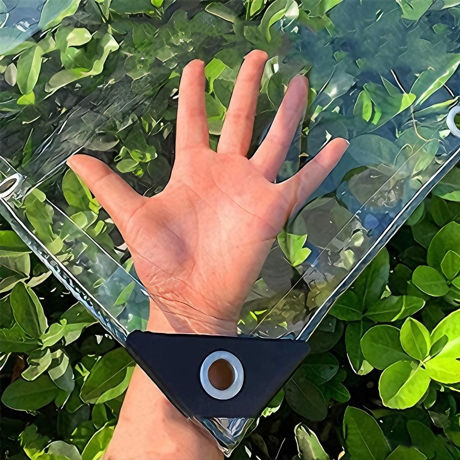 Transparente wasserdichte Abdeckplane mit Ösen 420g/m², PVC-Planen 2.5x3m