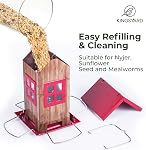 Kingsyard Bird Feeder House pour la suspension extérieure – Construction tout-métal, trous de drainage intégrés pour garder les graines d'oiseaux au sec et frais