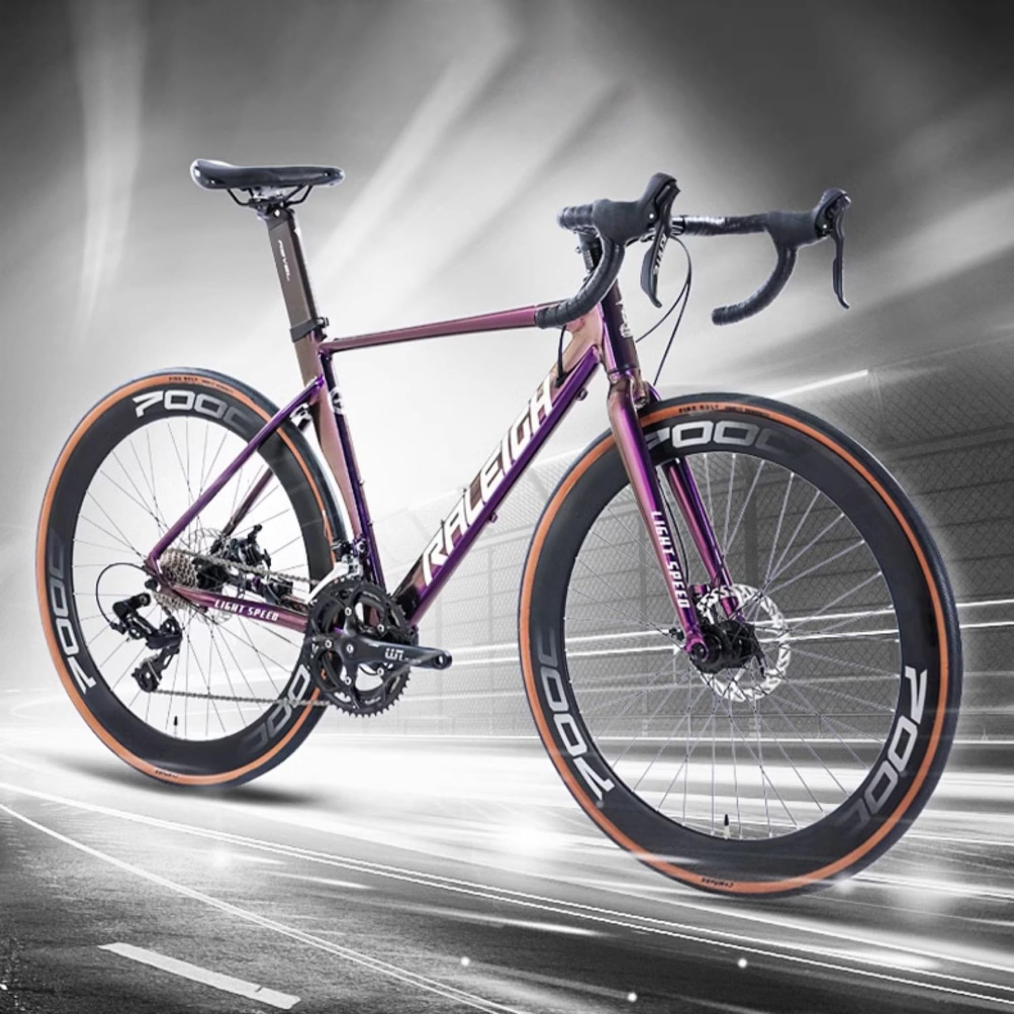 Amazon | 男女兼用 16段変速 エアロロードバイク アルミフレーム