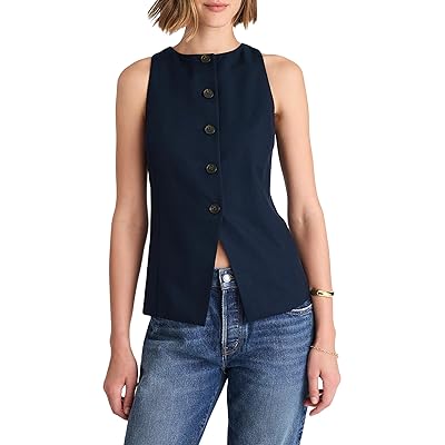 Madewell Crewneck Cutaway Vest Tencel Twill Women