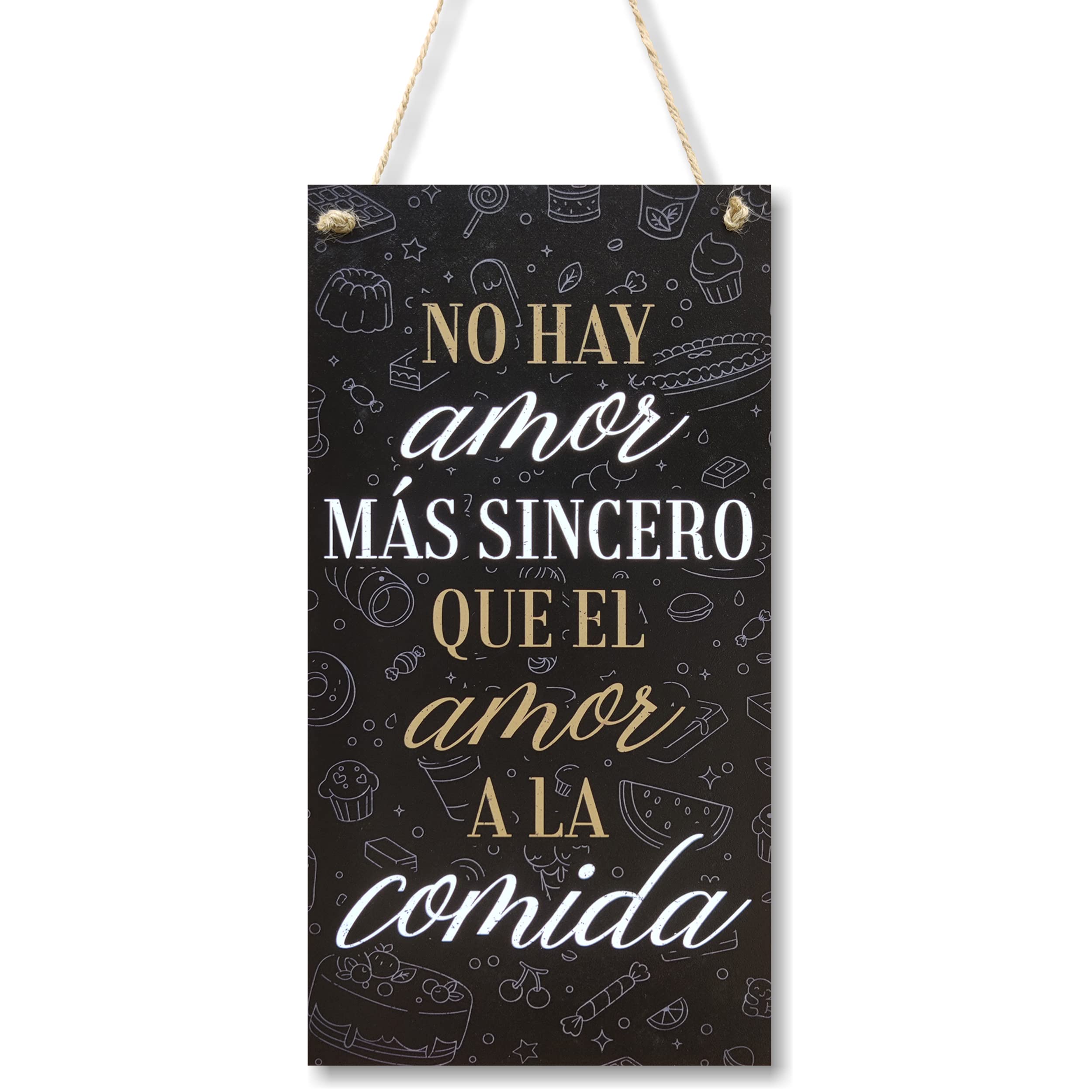 CARISPIBET A quien madruga décoracion para el hogar adorno colgante decorativo para la cocina placa decorativa 30 x 15 cm (No hay amor)