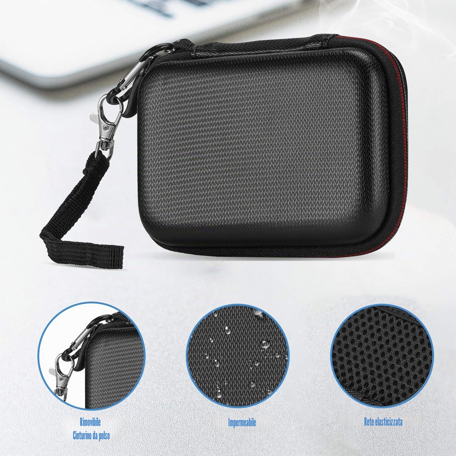 ProCase Custodia per Samsung T7 / T7 Touch SSD Esterno Portatile da 500GB 1TB 2TB, Unità a Stato Solido Esterna Hard Disk Borsa con Copertina in Silicone per Il Trasporto -Nero