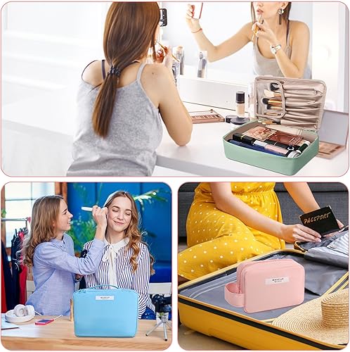 Miniatura 4 de Bolsa de maquillaje de viaje, organizador de cosméticos, bolsas de maquillaje, bolsa de aseo para mujeres y niñas, Verde, Bolsa de maquillaje