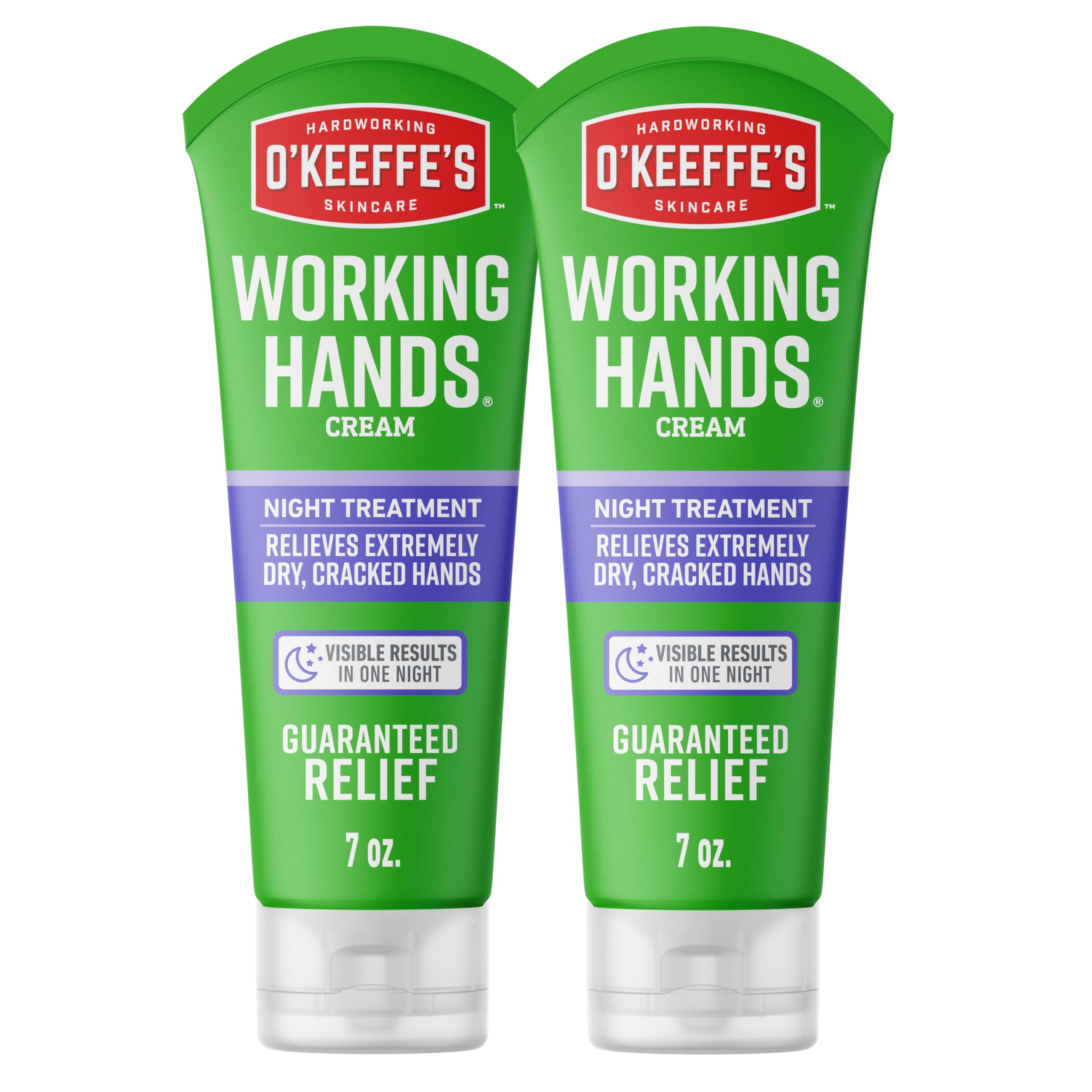 O'Keeffe's Working Hands Night Treatment Hand Cream, 7 Ounce Tube, (Pack of 2)