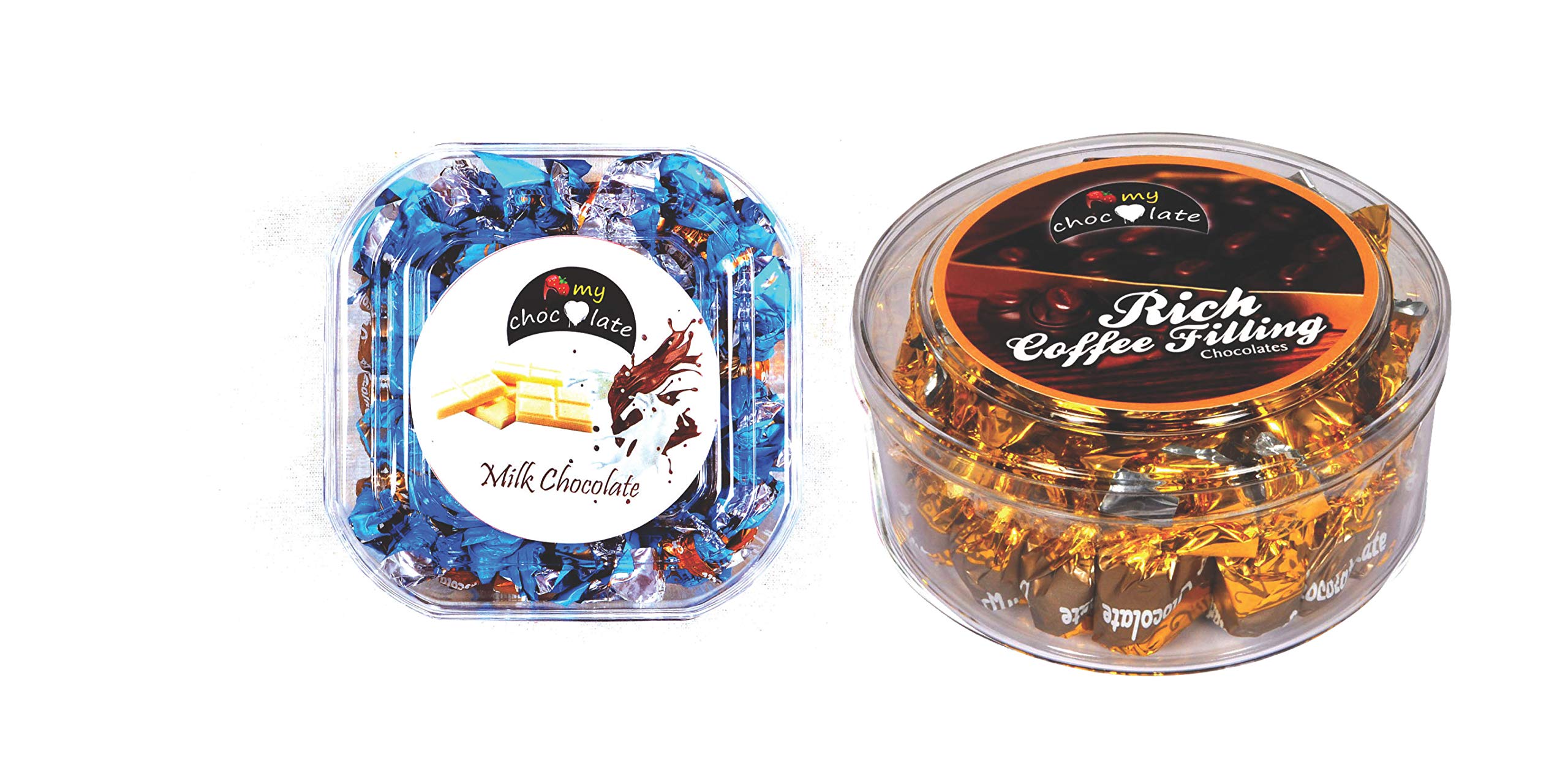 My Chocolate My White Milky Chocolate Gift Pack (225 gm) and My Chocolate Rich Coffee Filling Round Shape Gift Box (176 gm)