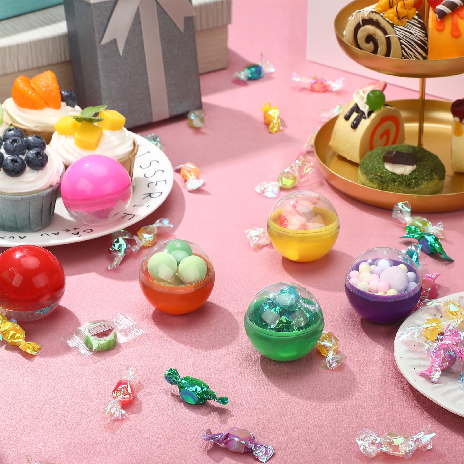 30 Cápsulas De Plástico Transparente Para Máquinas Expendedoras – Mini Bolas Rellenables De Colores – Ideales Para Premios De Fiestas Y Recambios De Máquinas De Garra