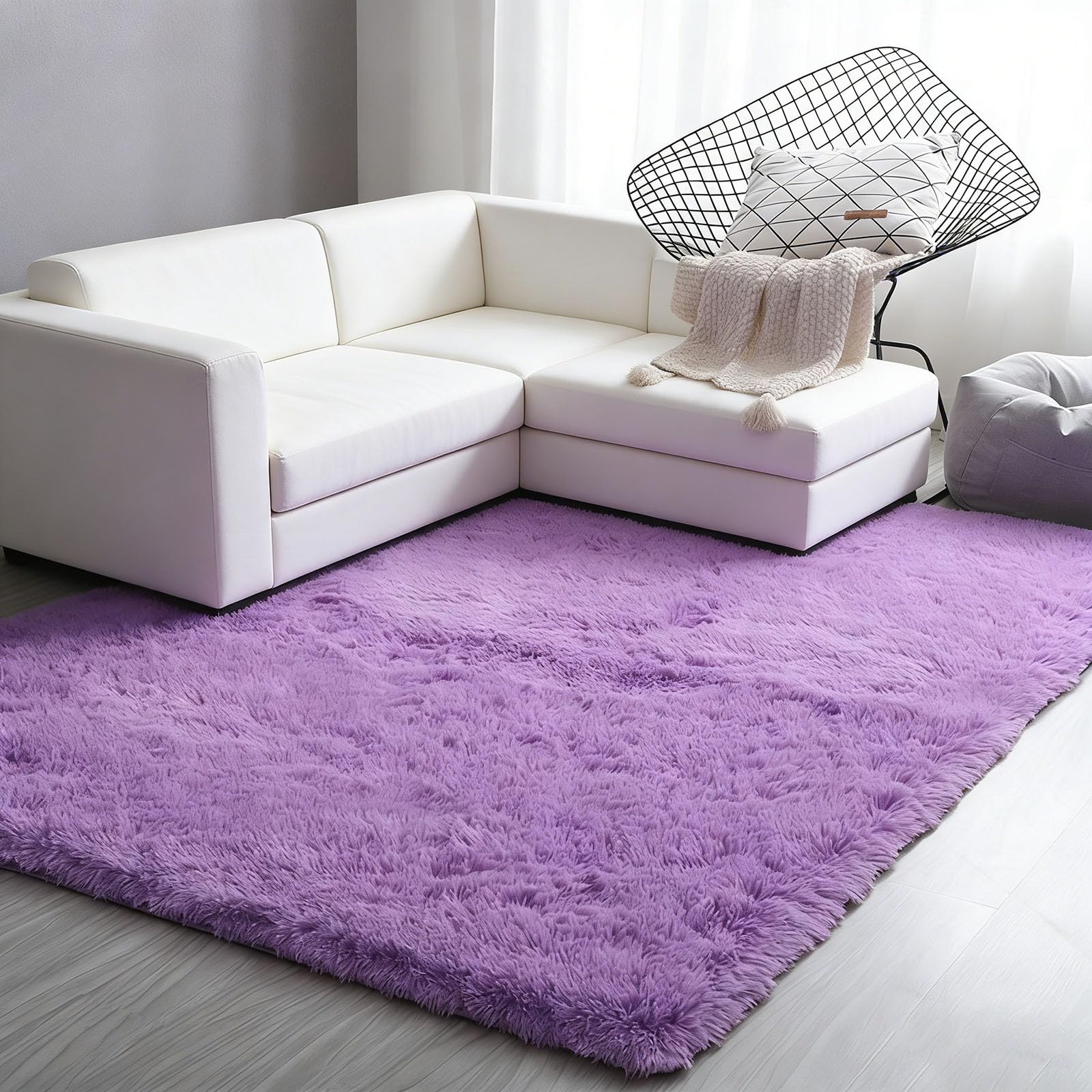 Tapis de sol lavable antidérapant pourpre grand format 180x300
