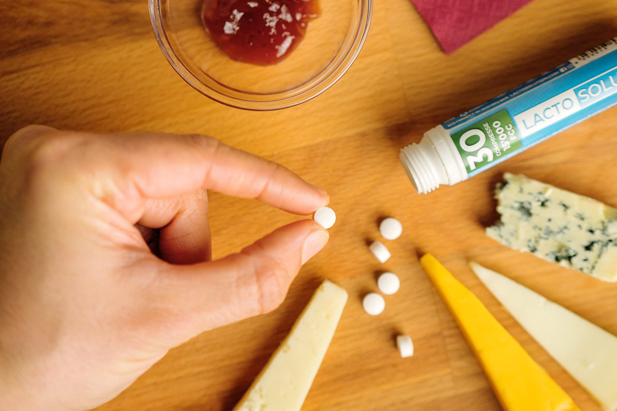 Lactosolution 15000 FCC - Suplemento de Enzima Lactasa para los Intolerantes a la Lactosa - 30 Pastillas - Paquete de Recambio