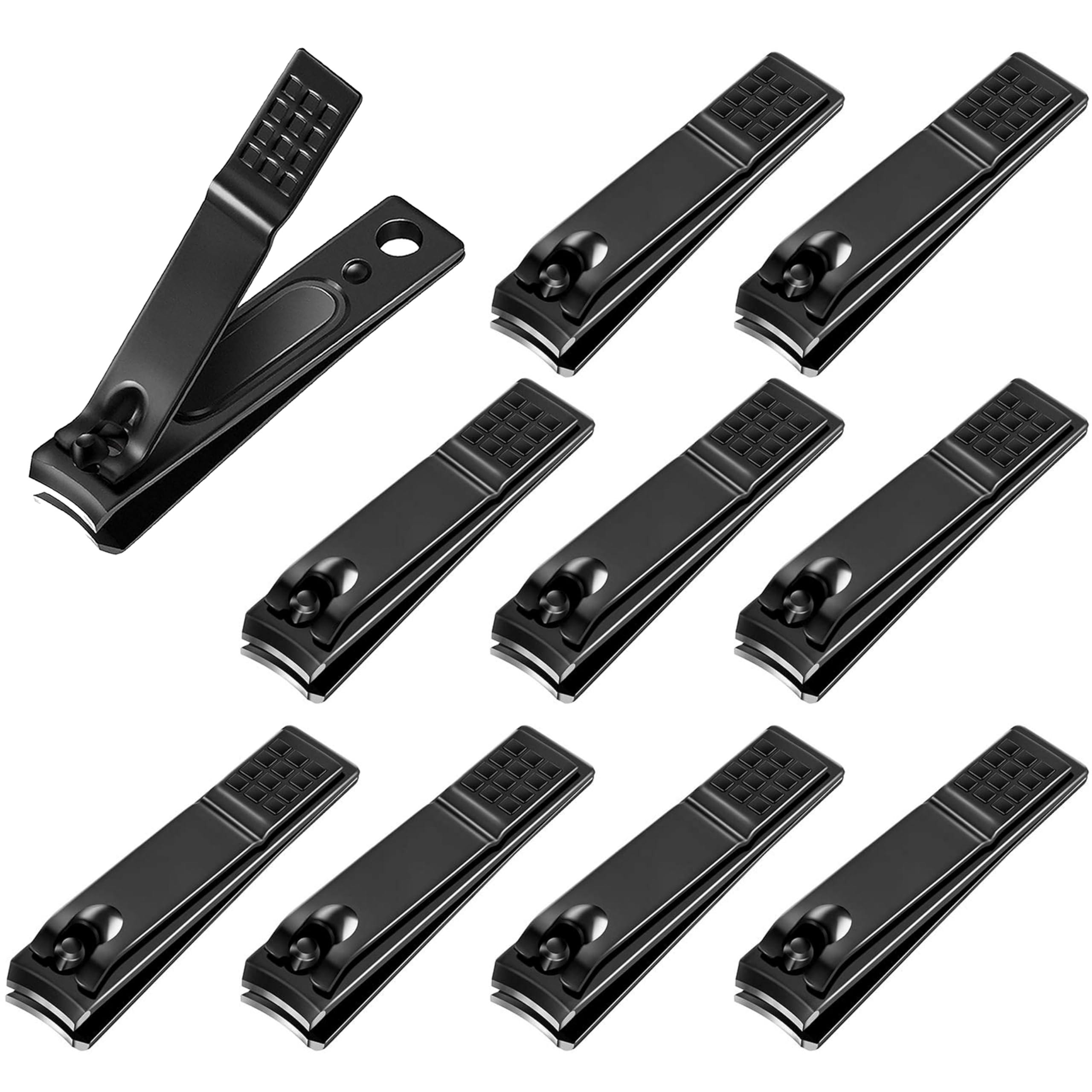 AVERZELLA 10-Pack Toenail Clippers Nail Clippers Bulk Travel Size, Stainless Steel Edgy Nail Clippers Curved Toe Nail & Fingernail Clippers for Men