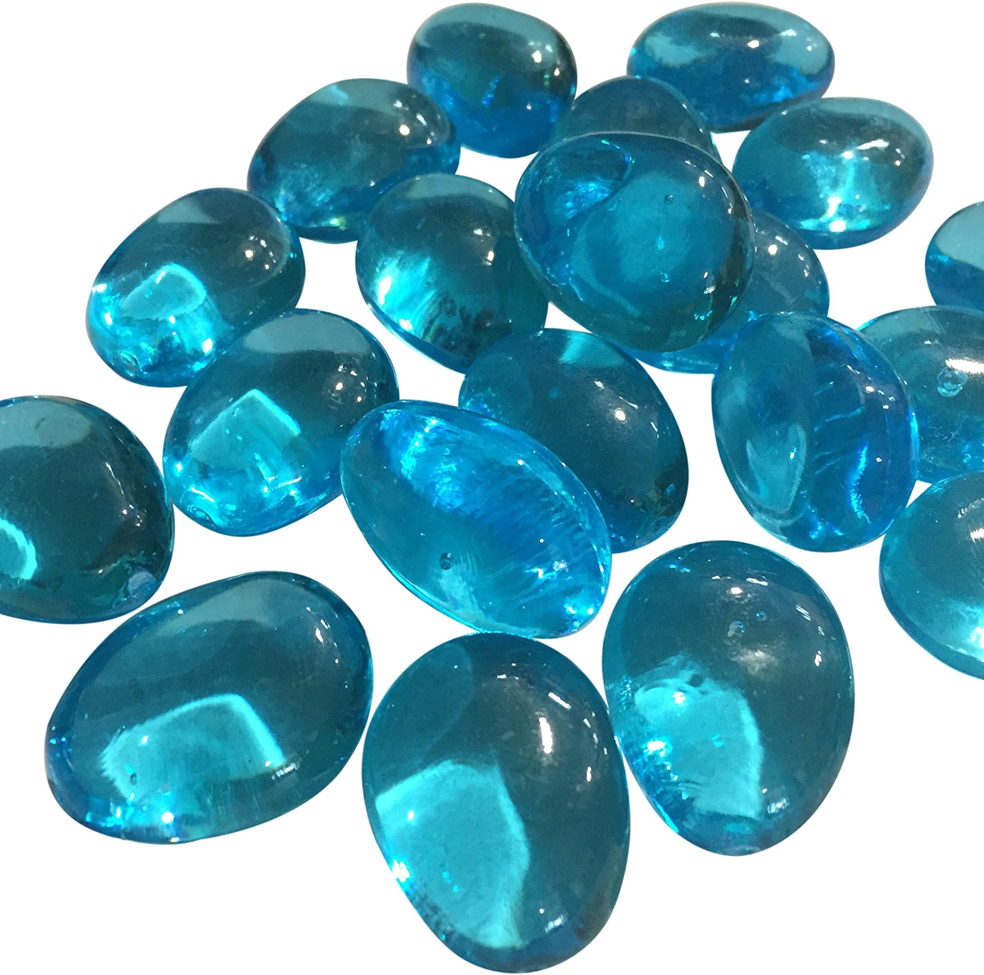 Dashington Acrylic Stones, Rocks for Vase Filler or Table Scatter (1 Pound Bag, Approximately 60 Pieces) (Bright Blue)
