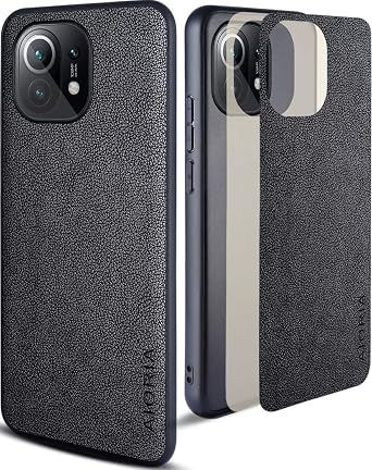 AIORIA for Xiaomi Mi 11 Case 5G, 6.81 Inch Premium PU Leather Phone Cover Retro Design Full Protective case for Xiaomi Mi 11 5g Black