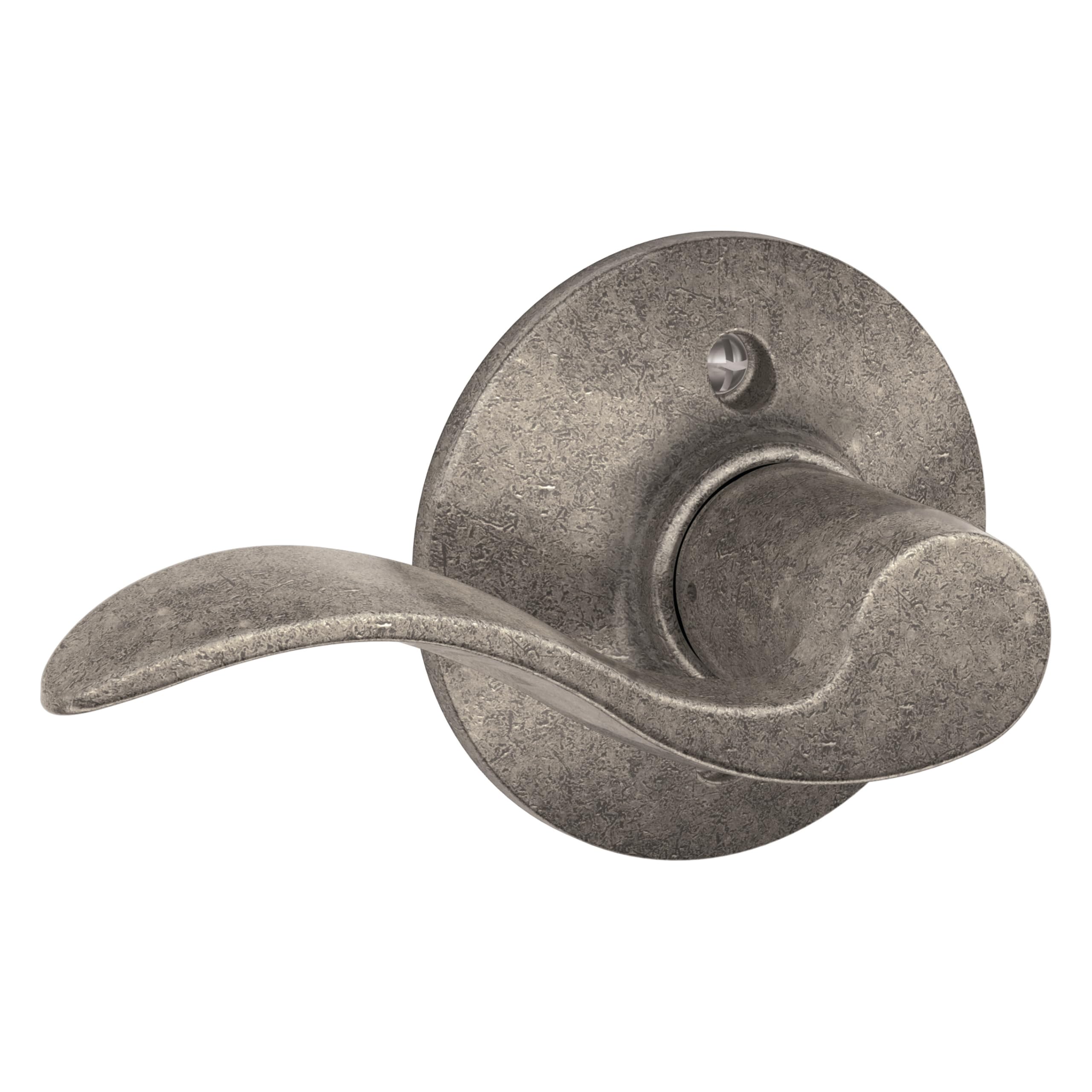 Schlage Accent Lever Non-Turning Lock in Distressed Nickel - Left Handed - F170 ACC 621 LH