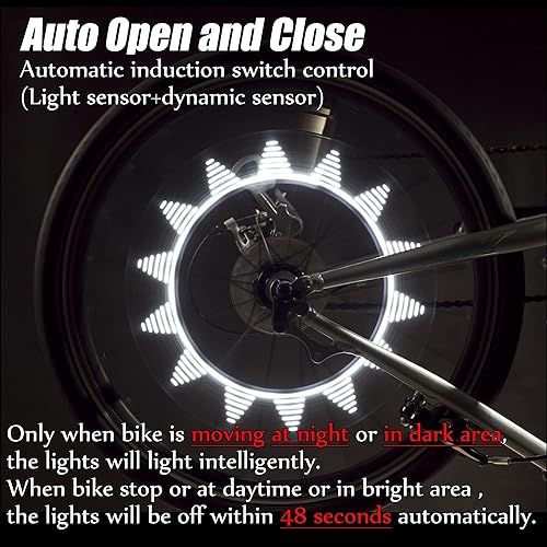 Miniatura 3 de DAWAY Luz de vástago de válvula de neumático de bicicleta A08  Luces LED impermeables para rueda de bicicleta, lámpara intermitente de neón que