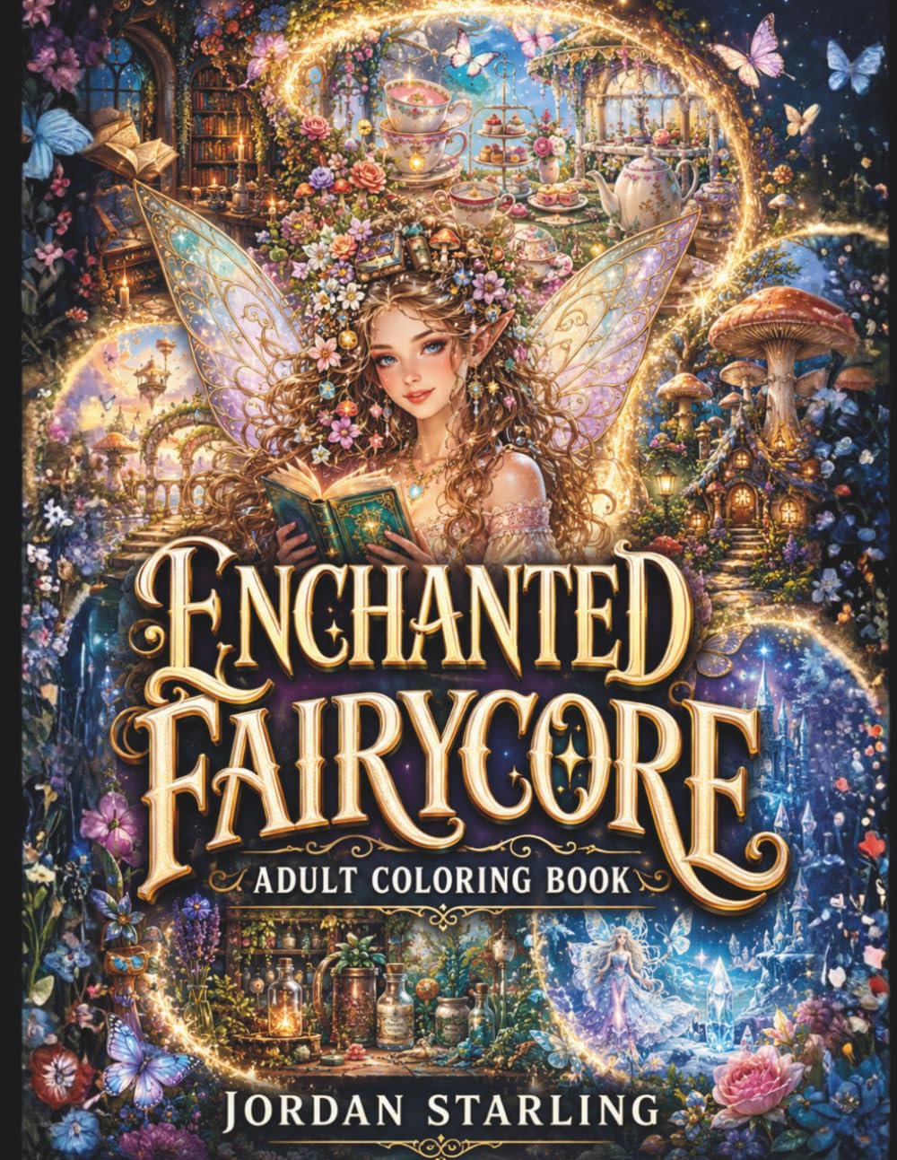 Enchanted Fairycore Adult Coloring Book: Discover Enchanting Fairies in their Magical Worlds for Mindfulness and Relaxation