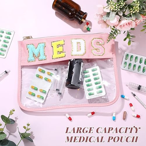 Miniatura 3 de Kigeli Bolsa de maquillaje de chenilla, bolsa de maquillaje con cremallera transparente, bolsa de primeros auxilios portátil para medicina, bolsa