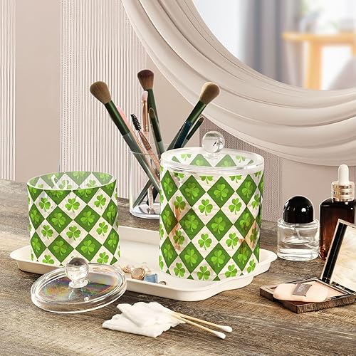 Miniatura 5 de Tarros del día de San Patricio con tapas, tarros de almacenamiento, recipientes de baño, recipientes de lavandería, contenedor de algodón para