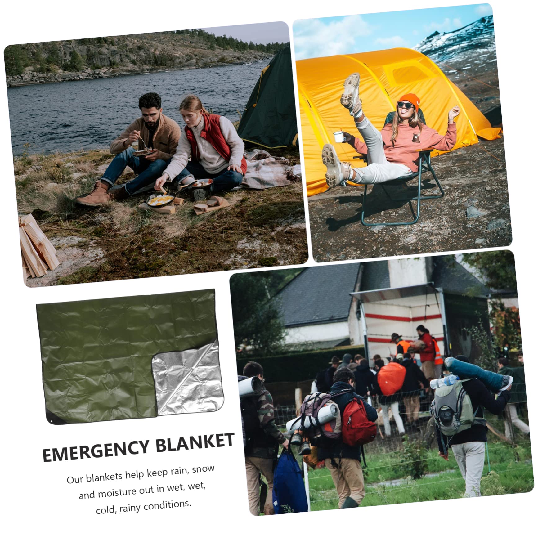 SUPVOX Térmica Cortaviento Mantas Emergencia Camping Mantel Acolchado Outdoor