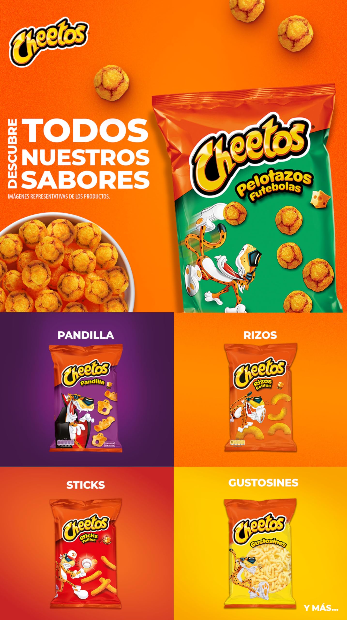 Cheetos Pelotazos, Producto de Aperitivo, Snack sabor a Queso con forma de pelotazos, bolsa individual, 130gr