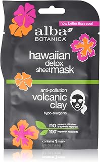 Alba Botanica Hawaiian Detox Sheet Mask, Anti-Pollution Volcanic Clay, 1 Ounce