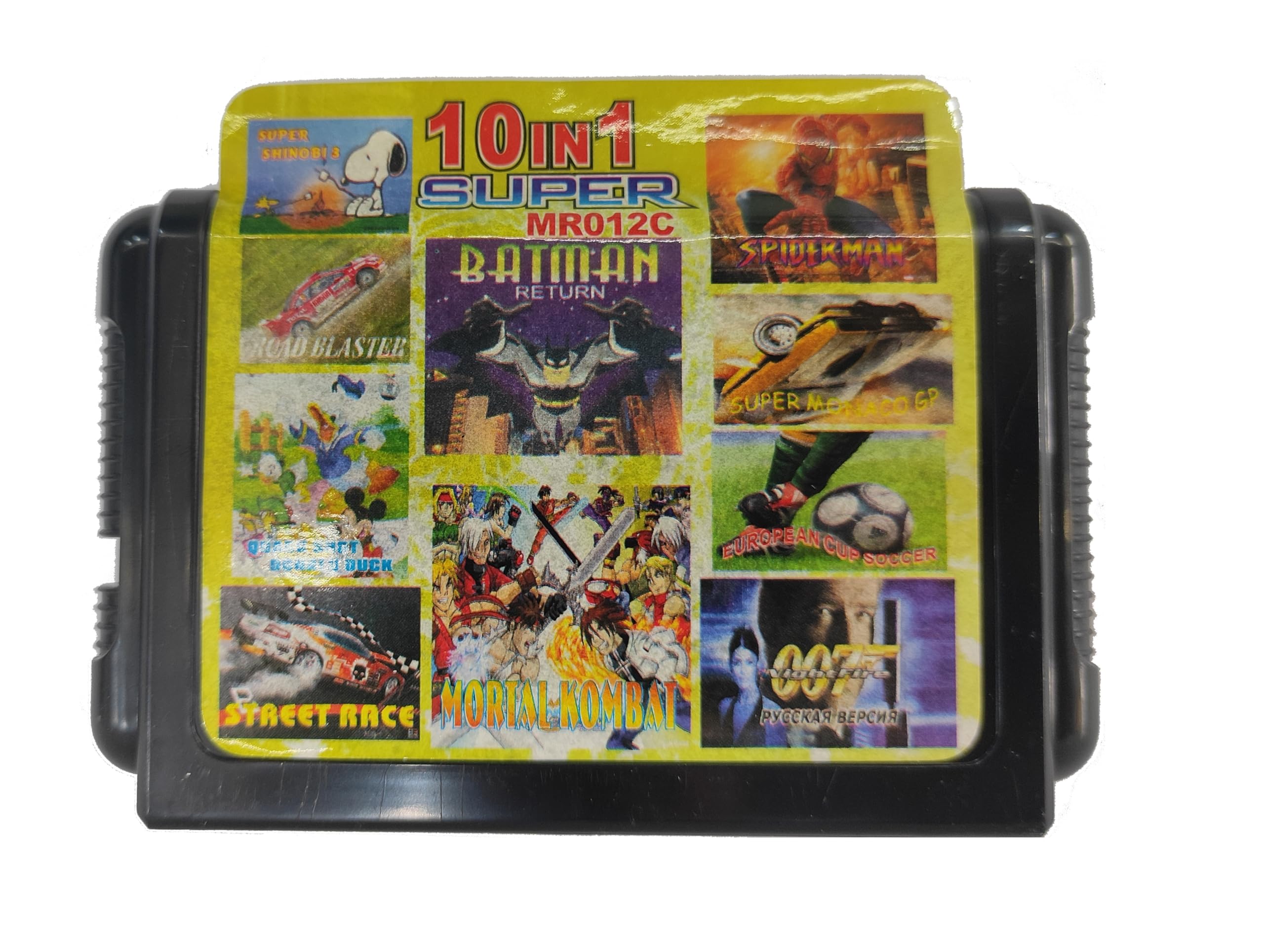 TCOS TECH 10 in 1 Cartridge for Sega Mega Drive 16 Bit Video Game Cartridge Cassette Multi Game Cartridge